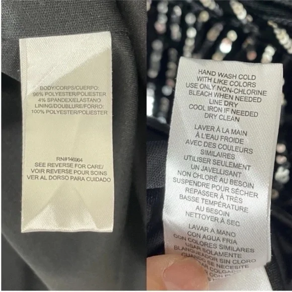 Julia Jordan Elegant Black Sequin 3/4 Sleeve Dress 6 - Picture 5 of 6